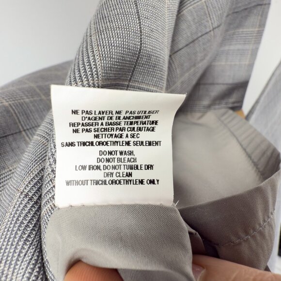 IRIS SETLAKWE Wool Blend Button-Up Double-Breasted Plaid Sheath Gray Dress 12 - Picture 12 of 12